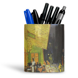 Cafe Terrace at Night (Van Gogh 1888) Ceramic Pen Holder