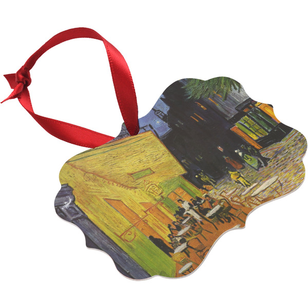 Cafe Terrace at Night (Van Gogh 1888) Christmas Ornament (Angle View)