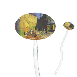 Cafe Terrace at Night (Van Gogh 1888) 7" Oval Plastic Stir Sticks - Clear