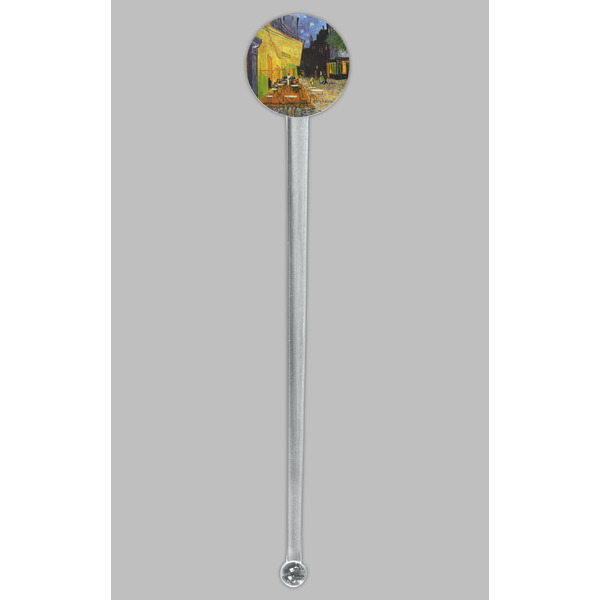 Cafe Terrace at Night (Van Gogh 1888) Clear Plastic 7" Stir Stick - Round - Single Stick