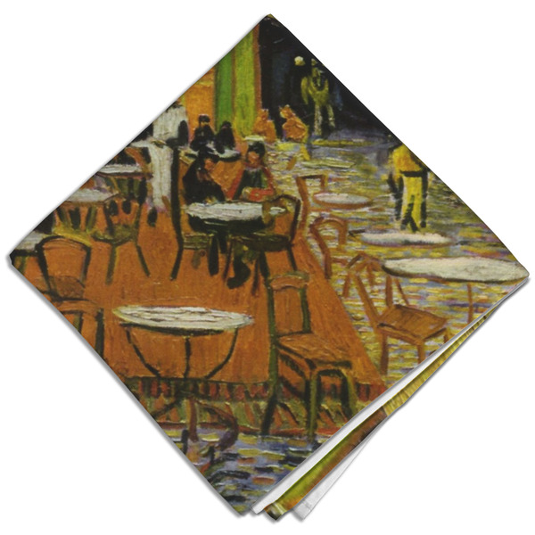 Cafe Terrace at Night (Van Gogh 1888) Cloth Napkins - Personalized Dinner (Folded Four Corners)