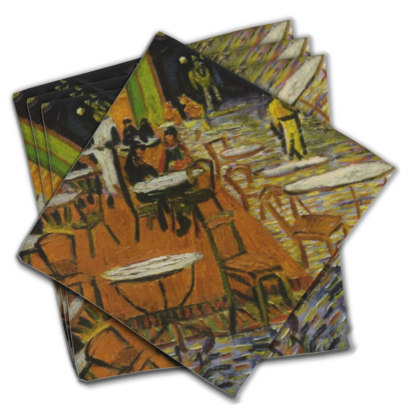 Custom Cafe Terrace at Night (Van Gogh 1888) Cloth Dinner Napkins - Set of 4