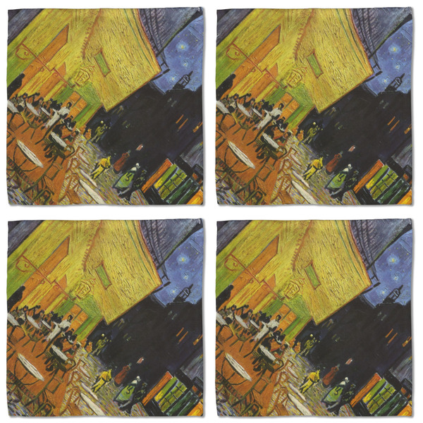Cafe Terrace at Night (Van Gogh 1888) Cloth Napkins - Personalized Lunch (APPROVAL) Set of 4