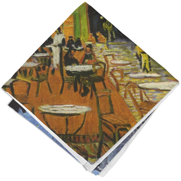 Custom Cafe Terrace at Night (Van Gogh 1888) Cloth Cocktail Napkin - Single