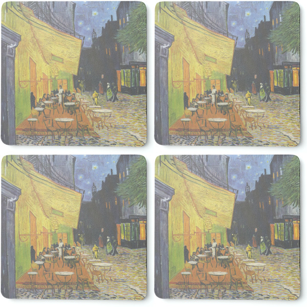 Cafe Terrace at Night (Van Gogh 1888) Coaster Rubber Back - Apvl