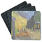 Cafe Terrace at Night (Van Gogh 1888) Square Rubber Backed Coasters - Set of 4