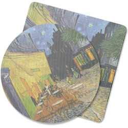 Cafe Terrace at Night (Van Gogh 1888) Rubber Backed Coaster
