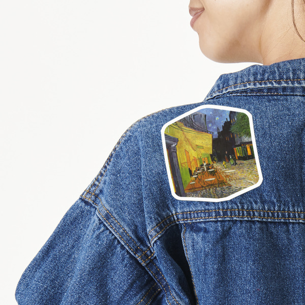 Custom Cafe Terrace at Night (Van Gogh 1888) Twill Iron On Patch - Custom Shape