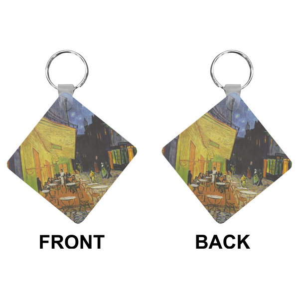 Cafe Terrace at Night (Van Gogh 1888) Diamond Keychain (Front + Back)