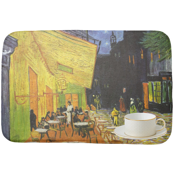 Cafe Terrace at Night (Van Gogh 1888) Dish Drying Mat - with cup