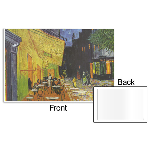 Cafe Terrace at Night (Van Gogh 1888) Disposable Paper Placemat - Front & Back