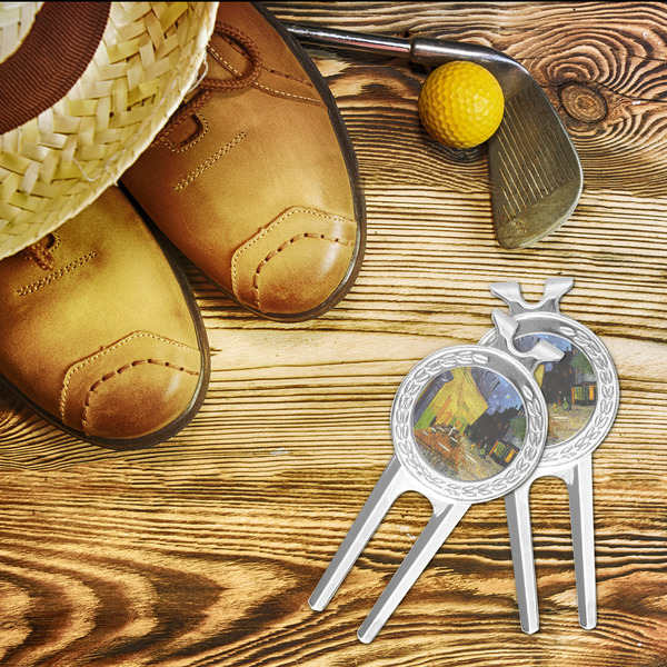 Cafe Terrace at Night (Van Gogh 1888) Divot Tool - LIFESTYLE