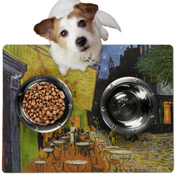 Cafe Terrace at Night (Van Gogh 1888) Dog Food Mat - Medium