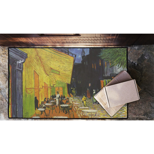 Cafe Terrace at Night (Van Gogh 1888) Door Mat - 60"x36" - Lifestyle