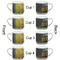 Cafe Terrace at Night (Van Gogh 1888) Double Shot Espresso Cup - Set of 4 - Front & Back