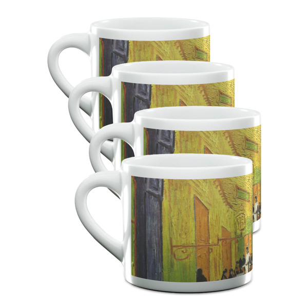 Custom Cafe Terrace at Night (Van Gogh 1888) Double Shot Espresso Cups - Set of 4