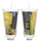 Cafe Terrace at Night (Van Gogh 1888) Double Wall Tumbler with Straw - Approval
