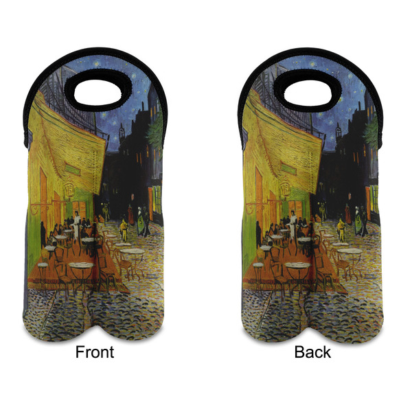 Cafe Terrace at Night (Van Gogh 1888) Double Wine Tote - Front & Back