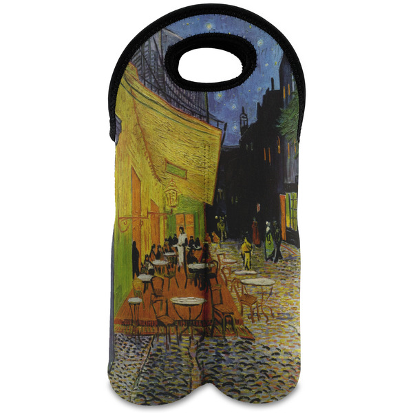 Custom Cafe Terrace at Night (Van Gogh 1888) Wine Tote Bag (2 Bottles)