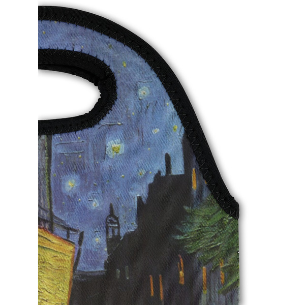Cafe Terrace at Night (Van Gogh 1888) Double Wine Tote - Top Closeup