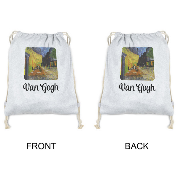 Cafe Terrace at Night (Van Gogh 1888) Drawstring Backpacks - Sweatshirt Fleece - Double Sided - APPROVAL