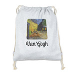 Cafe Terrace at Night (Van Gogh 1888) Drawstring Backpack - Sweatshirt Fleece - Double Sided
