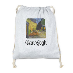 Cafe Terrace at Night (Van Gogh 1888) Drawstring Backpack - Sweatshirt Fleece - Double Sided