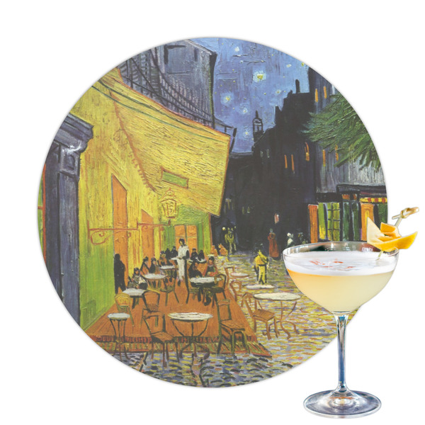 Custom Cafe Terrace at Night (Van Gogh 1888) Printed Drink Topper - 3.25"