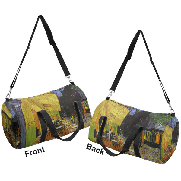 Cafe Terrace at Night (Van Gogh 1888) Duffle bag small front and back sides