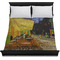 Cafe Terrace at Night (Van Gogh 1888) Duvet Cover - Queen - On Bed - No Prop