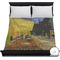 Cafe Terrace at Night (Van Gogh 1888) Duvet Cover - Queen - On Bed