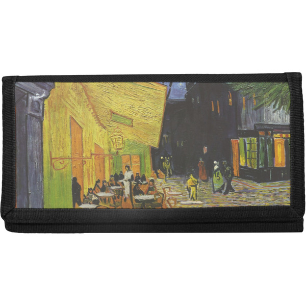 Custom Cafe Terrace at Night (Van Gogh 1888) Canvas Checkbook Cover