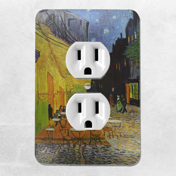 Cafe Terrace at Night (Van Gogh 1888) Electric Outlet Plate - Lifestyle