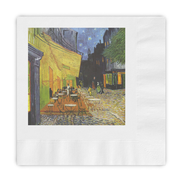 Custom Cafe Terrace at Night (Van Gogh 1888) Embossed Decorative Napkins