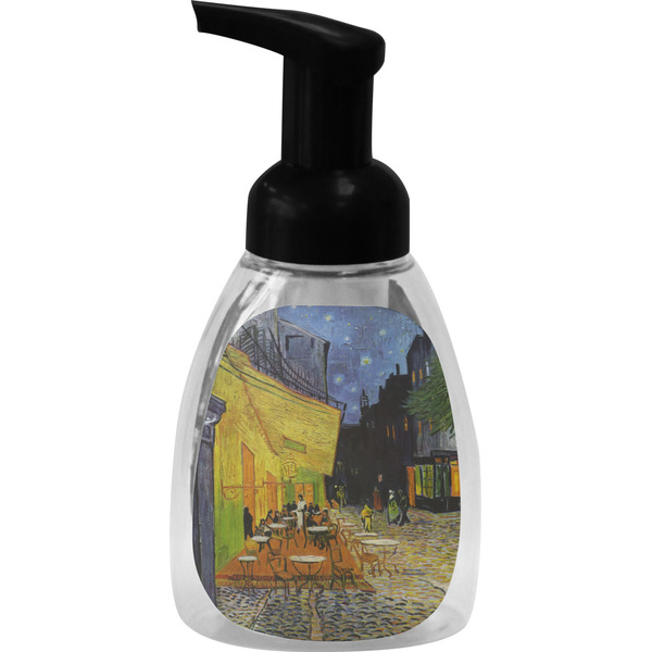 Custom Cafe Terrace at Night (Van Gogh 1888) Foam Soap Bottle - Black