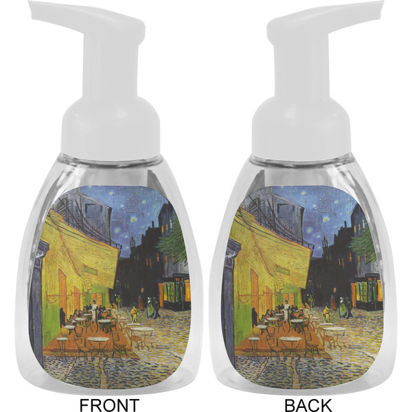 Cafe Terrace at Night (Van Gogh 1888) Foam Soap Bottle - White - Front & Back