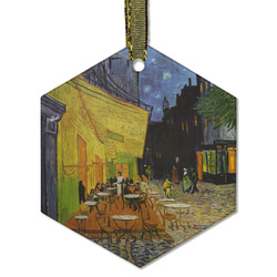 Cafe Terrace at Night (Van Gogh 1888) Flat Glass Ornament - Hexagon