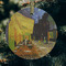 Cafe Terrace at Night (Van Gogh 1888) Frosted Glass Ornament - Round (Lifestyle)
