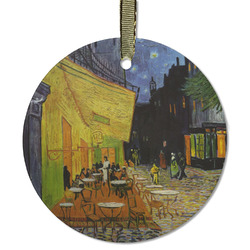 Cafe Terrace at Night (Van Gogh 1888) Flat Glass Ornament - Round