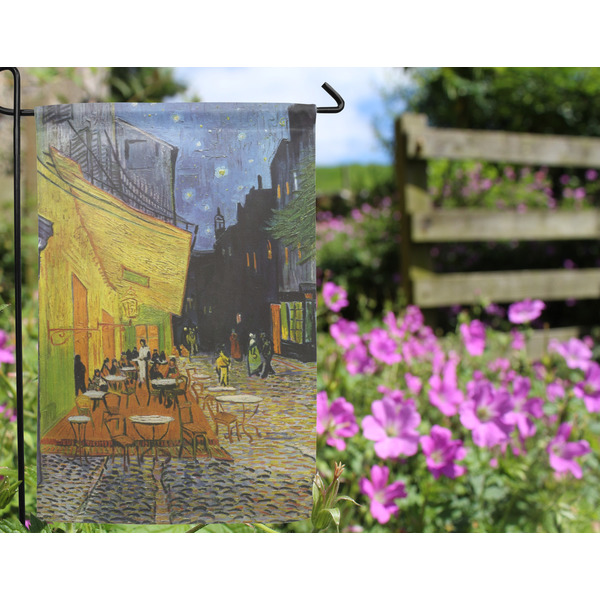 Cafe Terrace at Night (Van Gogh 1888) Garden Flag - Outside In Flowers