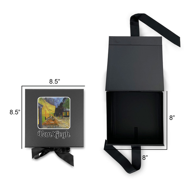 Cafe Terrace at Night (Van Gogh 1888) Gift Boxes with Magnetic Lid - Black - Open & Closed