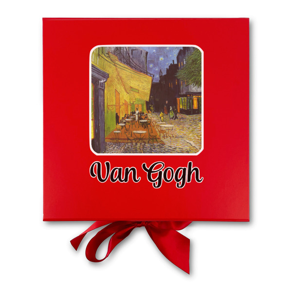 Cafe Terrace at Night (Van Gogh 1888) Gift Boxes with Magnetic Lid - Red - Approval
