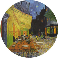 Cafe Terrace at Night (Van Gogh 1888) Round Glass Cutting Board - Medium
