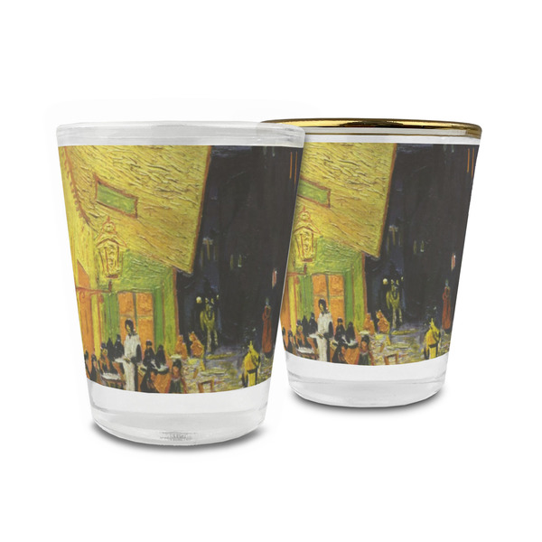 Custom Cafe Terrace at Night (Van Gogh 1888) Glass Shot Glass - 1.5 oz