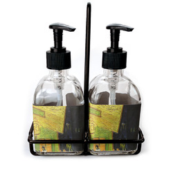 Cafe Terrace at Night (Van Gogh 1888) Glass Soap & Lotion Bottle Set