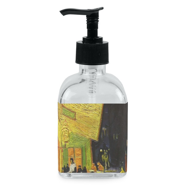 Custom Cafe Terrace at Night (Van Gogh 1888) Glass Soap & Lotion Bottle - Single Bottle