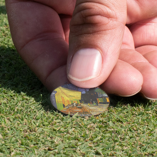 Cafe Terrace at Night (Van Gogh 1888) Golf Ball Marker - Hand