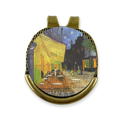 Cafe Terrace at Night (Van Gogh 1888) Golf Ball Marker - Hat Clip - Gold