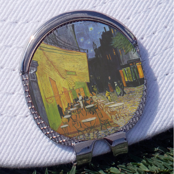 Custom Cafe Terrace at Night (Van Gogh 1888) Golf Ball Marker - Hat Clip