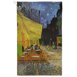 Cafe Terrace at Night (Van Gogh 1888) Golf Towel - Poly-Cotton Blend - Large